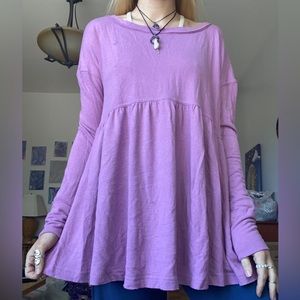 Free People orchid a-line long sleeve top